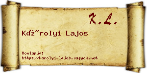 Károlyi Lajos névjegykártya