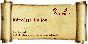 Károlyi Lajos névjegykártya