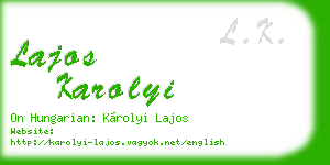 lajos karolyi business card